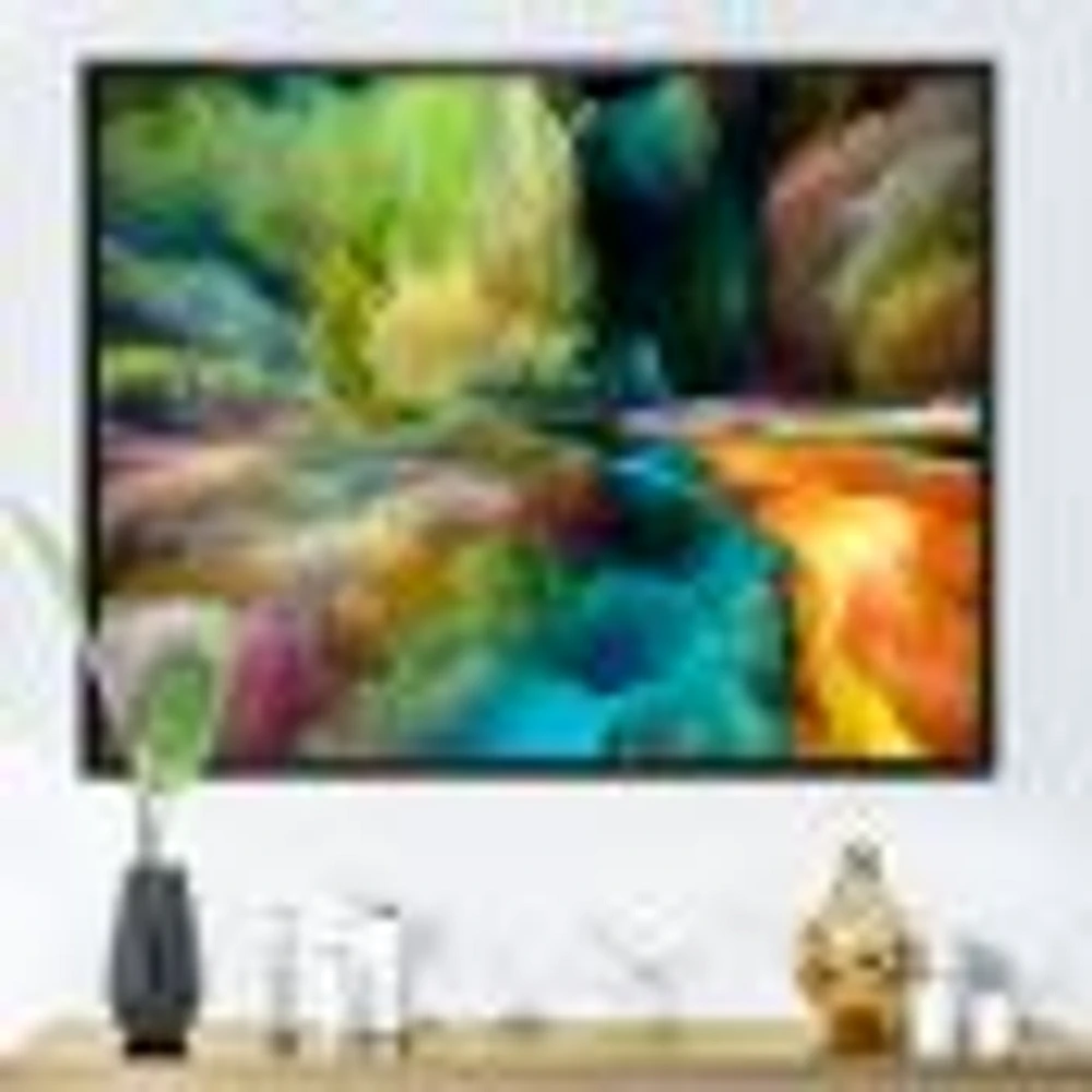 Colorful Motion Gradients of Surreal Mountains and Clouds  Wall Art