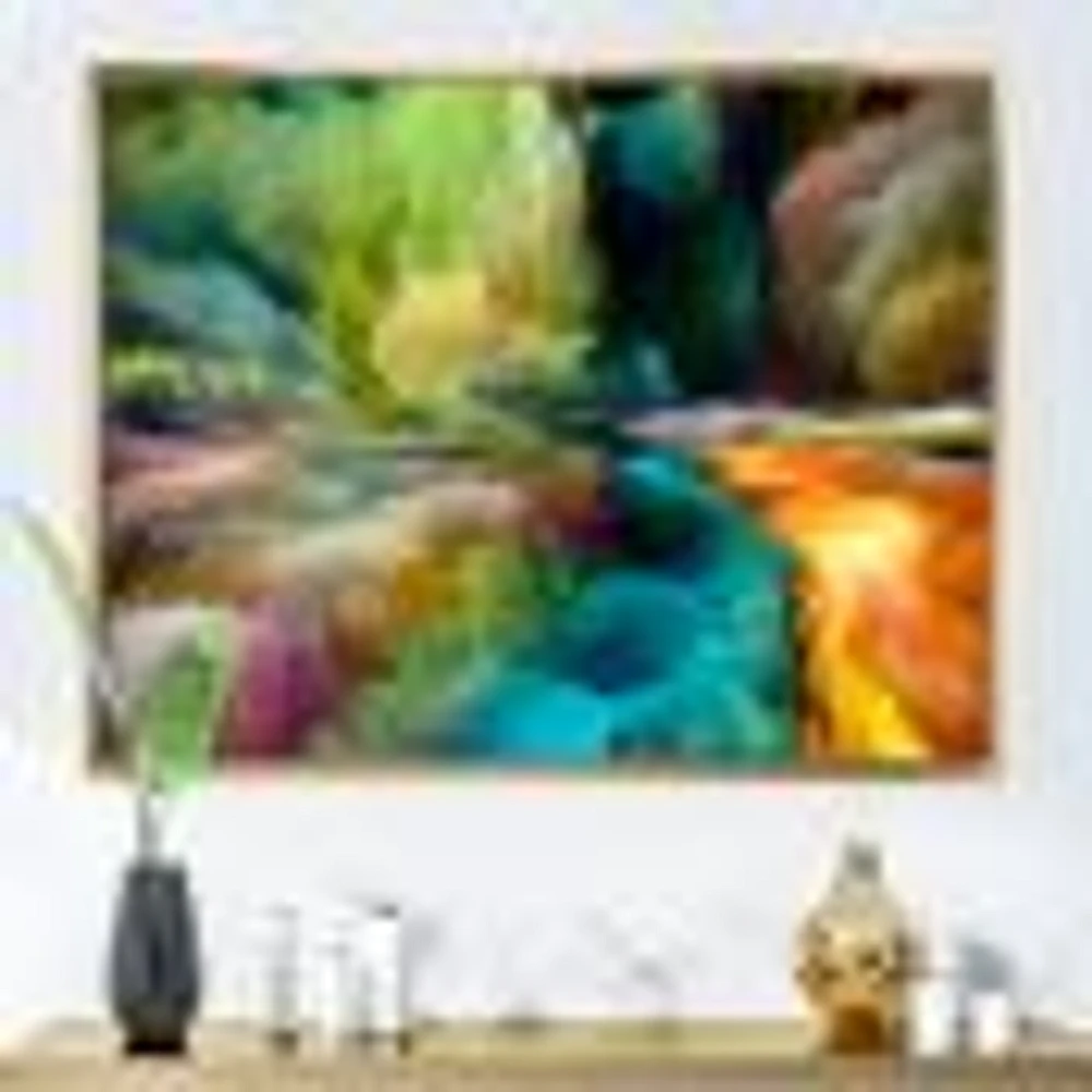 Colorful Motion Gradients of Surreal Mountains and Clouds  Wall Art