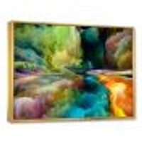 Colorful Motion Gradients of Surreal Mountains and Clouds  Wall Art