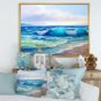 Toile « Seascape with Sunlight Catching A Wave »