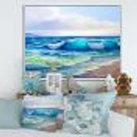 Toile « Seascape with Sunlight Catching A Wave »