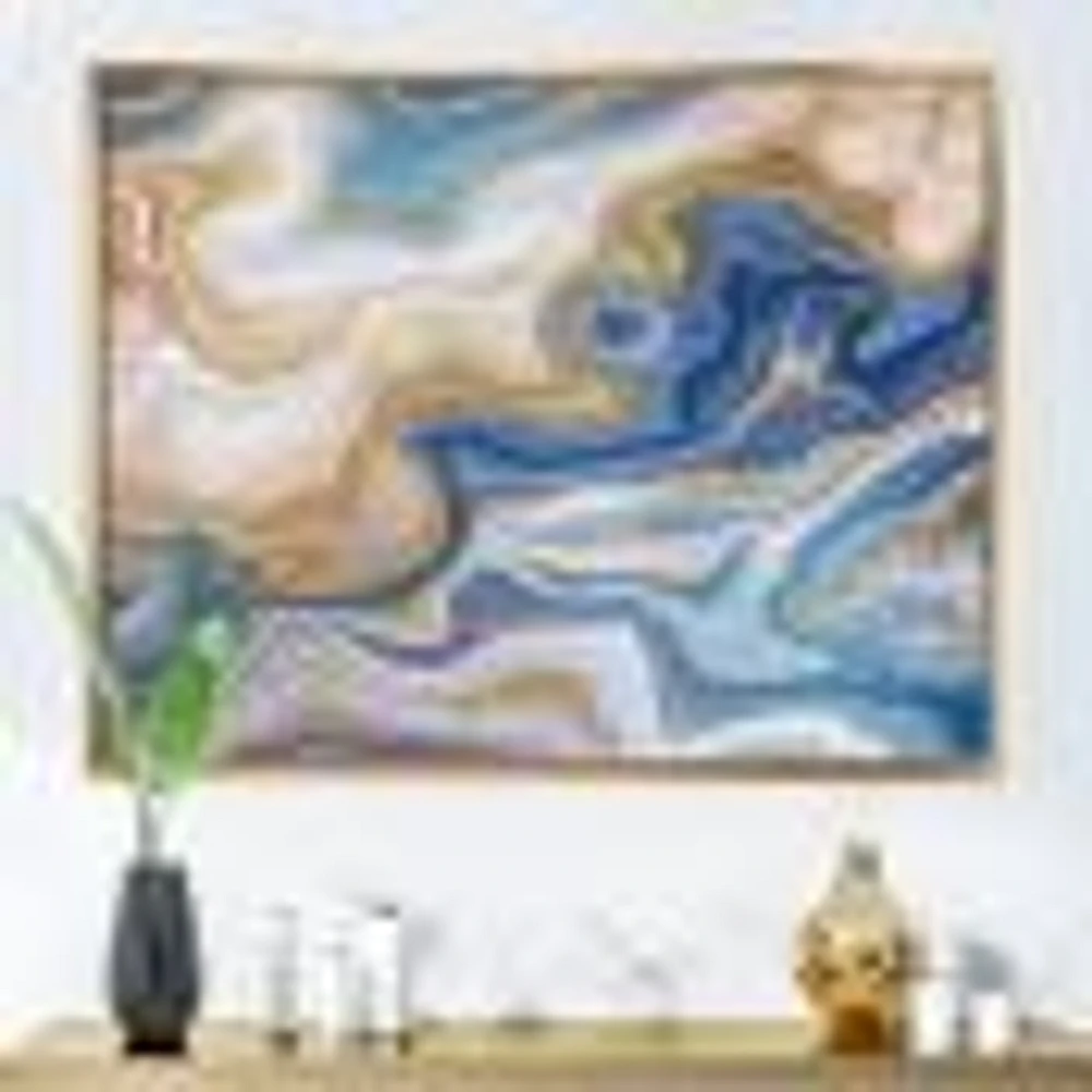 Ocean Blue Golden Jasper Agate II  Wall Art