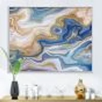 Ocean Blue Golden Jasper Agate II  Wall Art