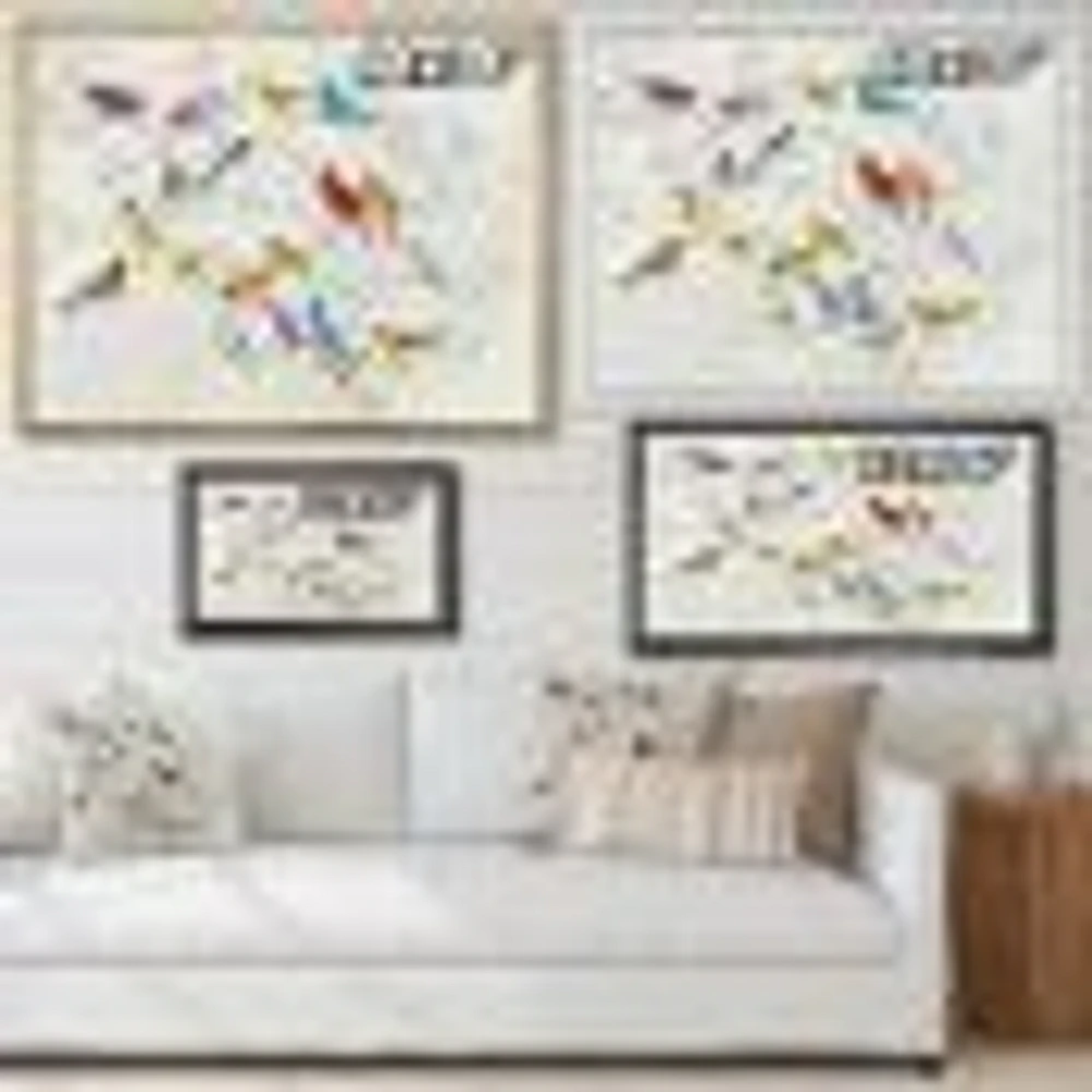 Multicolor Birds on Tree  Canvas Art