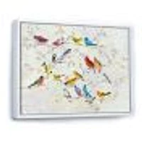 Multicolor Birds on Tree  Canvas Art