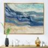 Toile « Coast Blue Sea Waves Watercolour » en bois