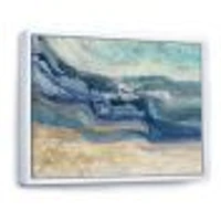 Toile « Coast Blue Sea Waves Watercolour » en bois