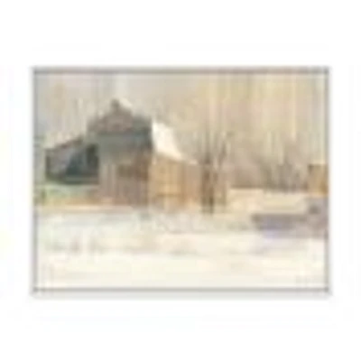 Winter on the Farm house  Canvas Art