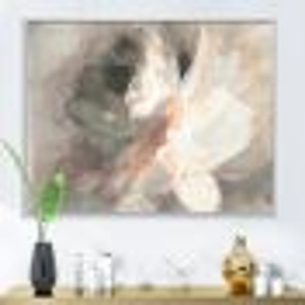 Abstract Peony Grey Pink Canvas