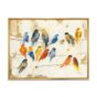 Multicolor Bird Meeting Wall Art