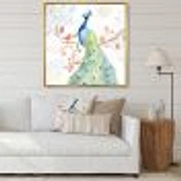 peacocks Watercolor II  Wall Art