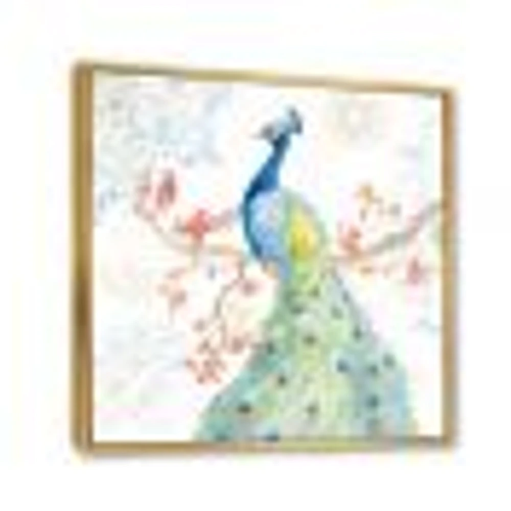 peacocks Watercolor II  Wall Art