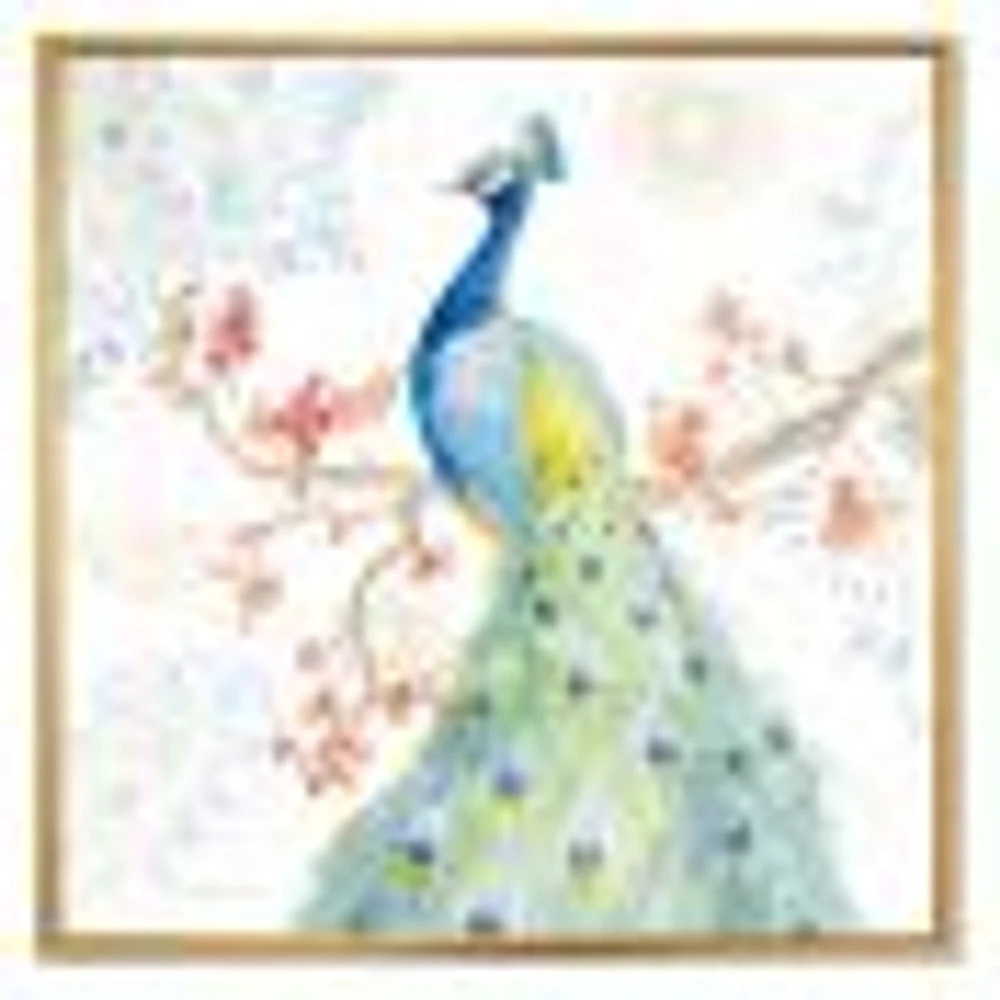 peacocks Watercolor II  Wall Art