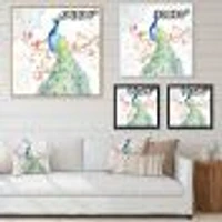 peacocks Watercolor II  Wall Art