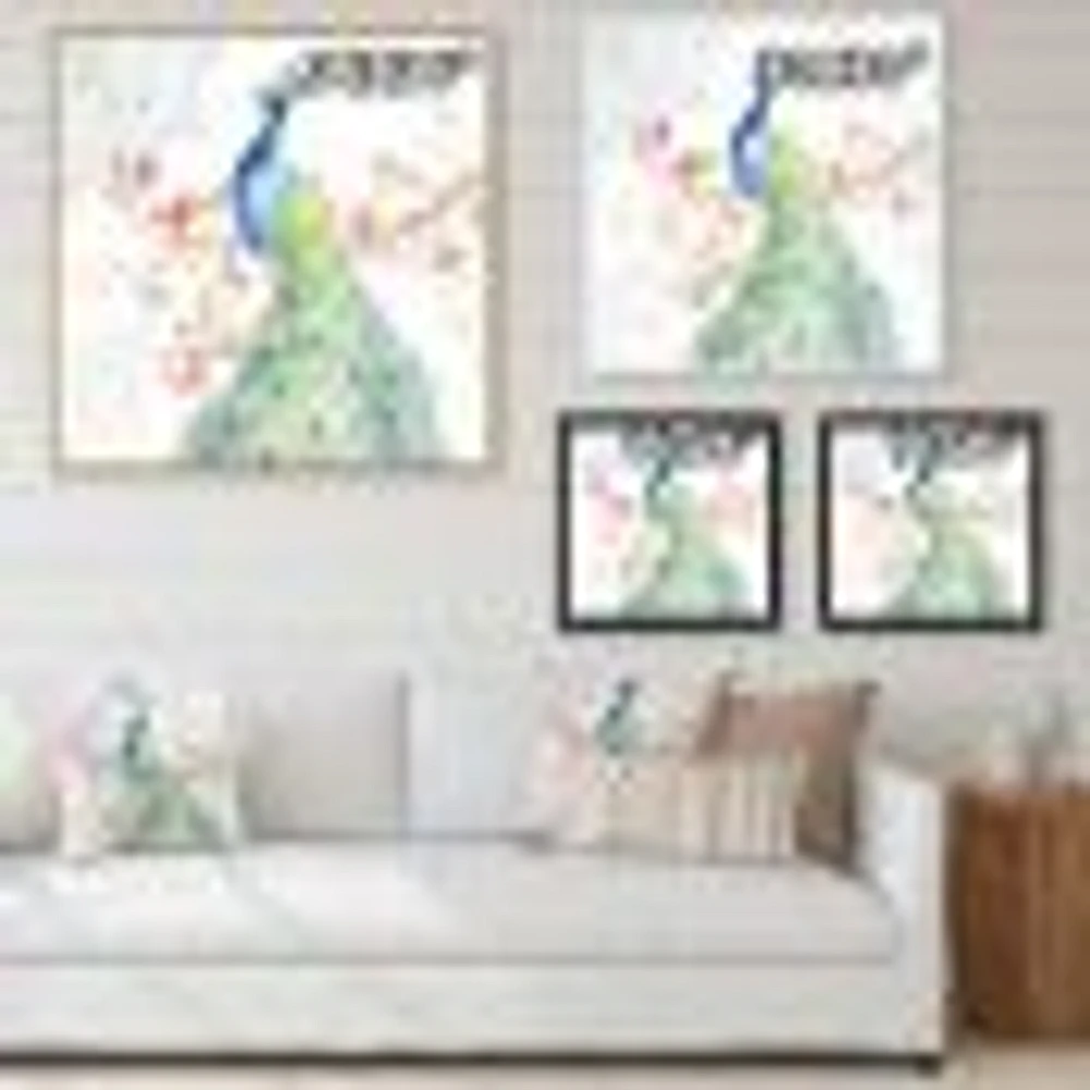 peacocks Watercolor II  Wall Art