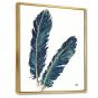 Gold Indigo Feathers IV  Wall Art