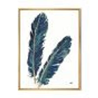 Toile « Gold Indigo Feathers IV »