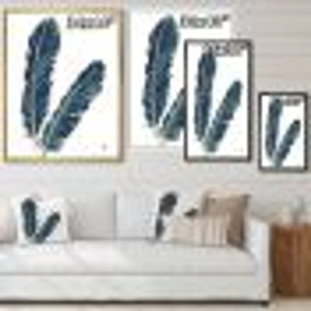 Gold Indigo Feathers IV  Wall Art