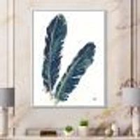 Gold Indigo Feathers IV  Wall Art