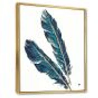 Toile « Gold Indigo Feathers III »