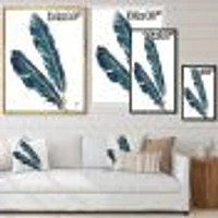 Gold Indigo Feathers III  Wall Art