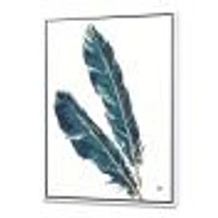 Gold Indigo Feathers III  Wall Art