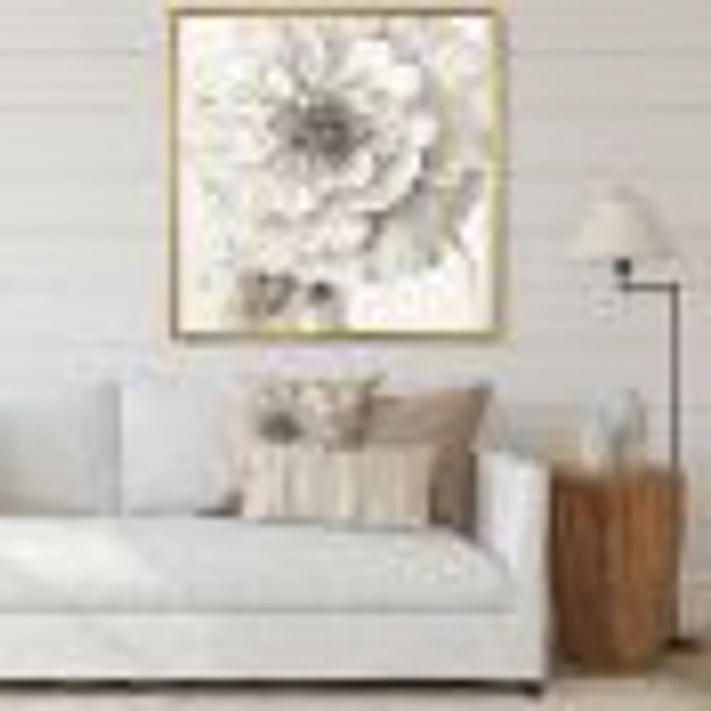 Indigold Grey Peonies I  Canvas Wall Art