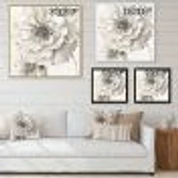 Indigold Grey Peonies I  Canvas Wall Art