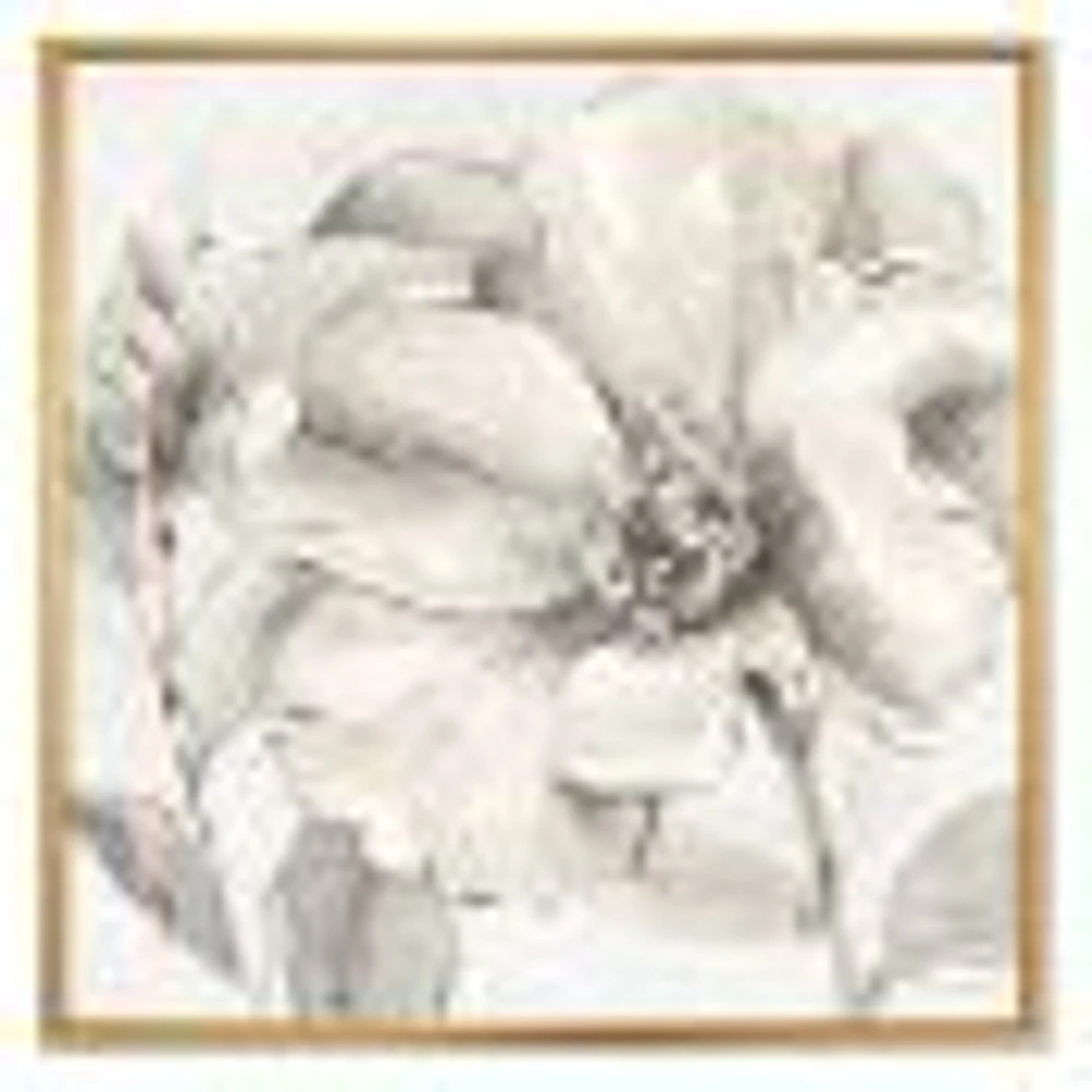 Indigold Grey Peonies IV  Canvas Art