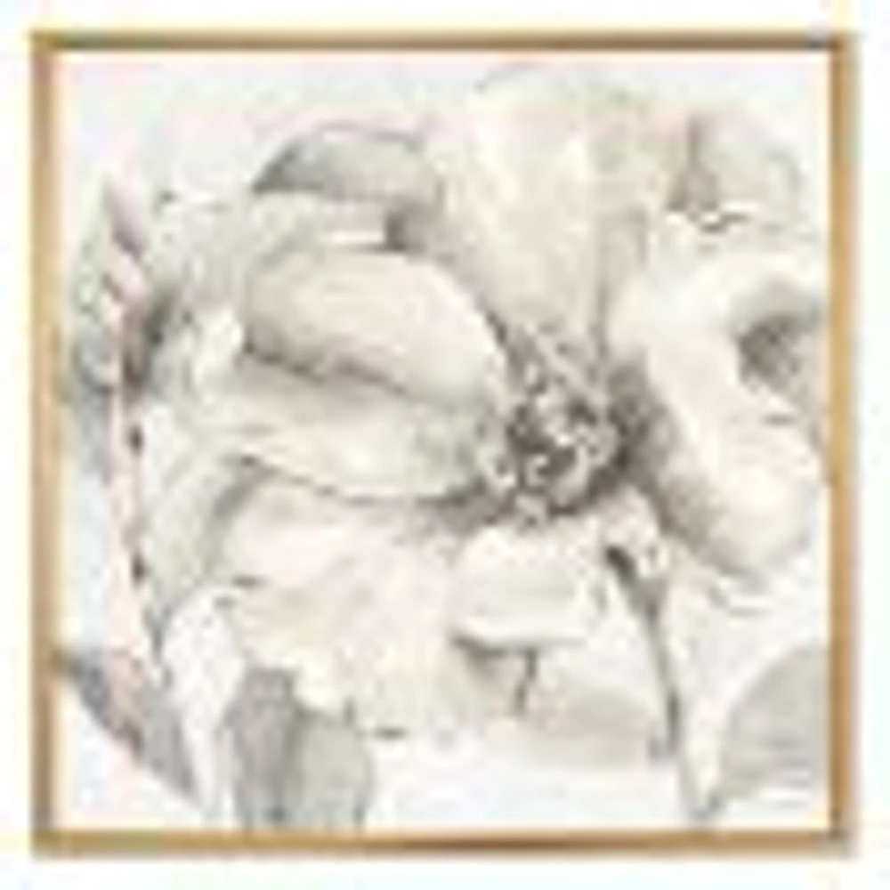 Indigold Grey Peonies IV  Canvas Art