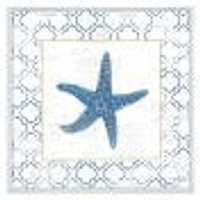 Navy Starfish with Gold  Canvas Wall Art