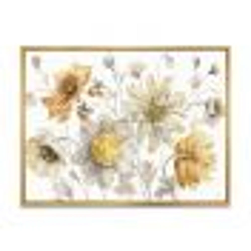 Fields of Gold Watercolor Flower VII  Canvas Art