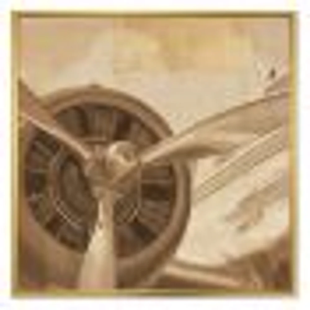 Toile « Retro Airplanes Sepia