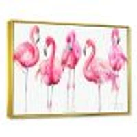 Gracefully Pink Shabby Flamingo  Canvas Wall Art