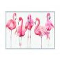 Gracefully Pink Shabby Flamingo  Canvas Wall Art