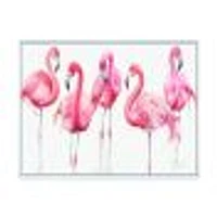 Gracefully Pink Shabby Flamingo  Canvas Wall Art