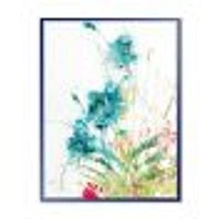 Wild Blue Abstract Farmhouse Flowers Wall Art