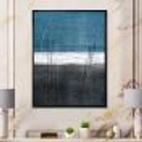 Toile « Teal Meets Grey Abstract Art »