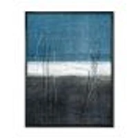 Toile « Teal Meets Grey Abstract Art »