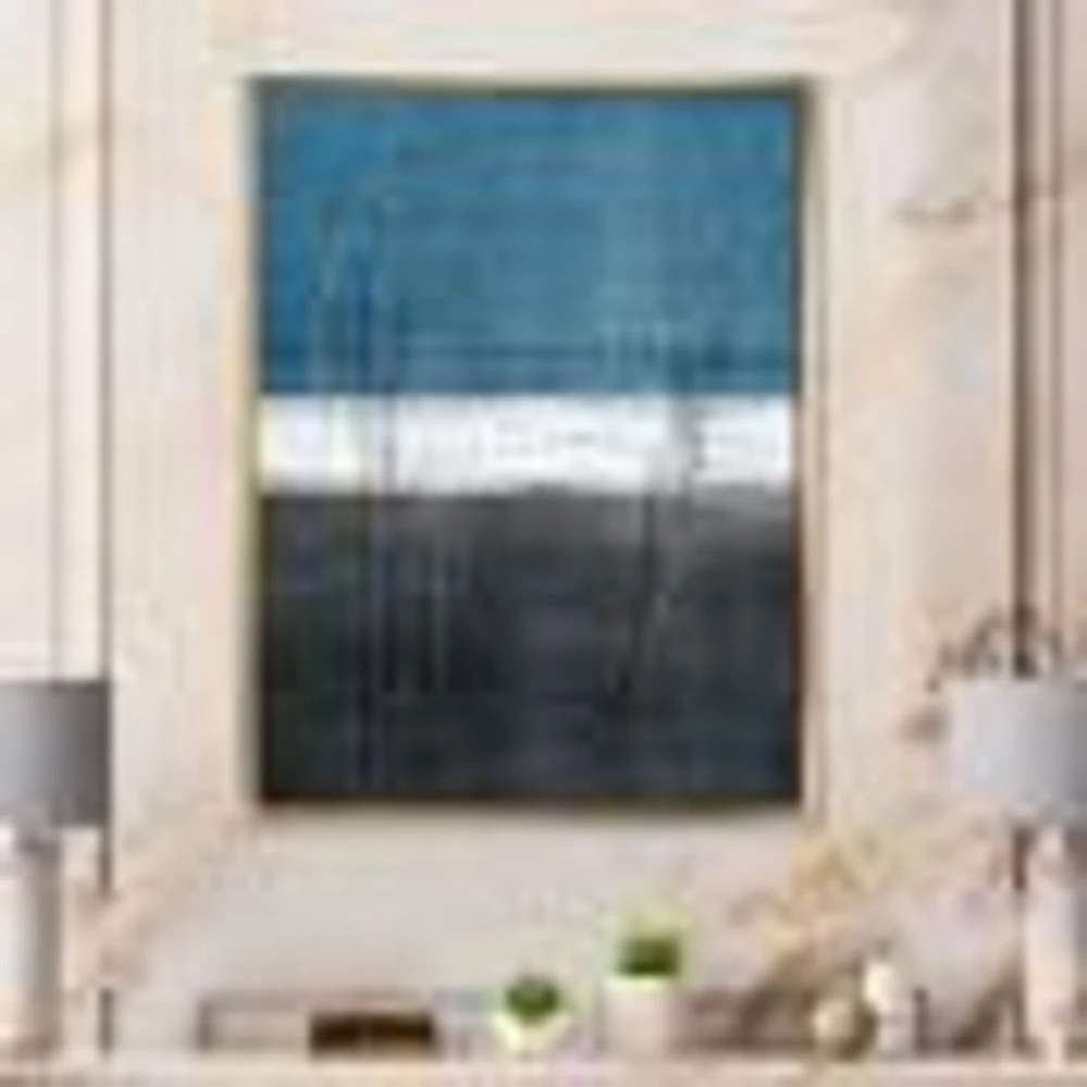 Toile « Teal Meets Grey Abstract Art »