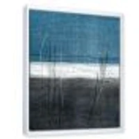 Toile « Teal Meets Grey Abstract Art »