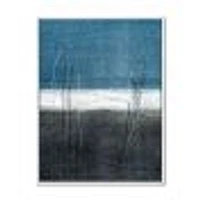 Toile « Teal Meets Grey Abstract Art »