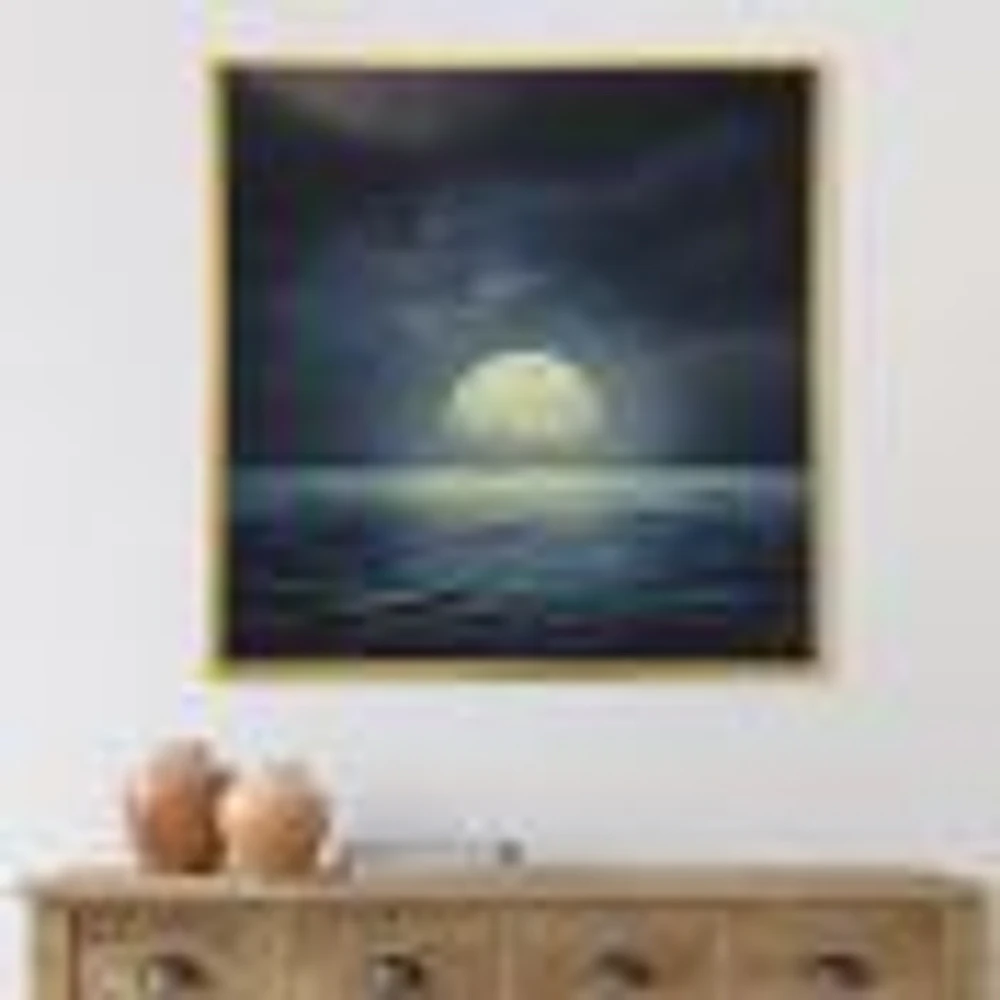 Super Moon Over The Sea II  Wall Art