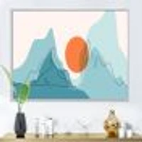 Toile « Red Moon Over Abstract Blue Mountains I