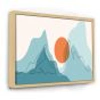 Toile « Red Moon Over Abstract Blue Mountains I