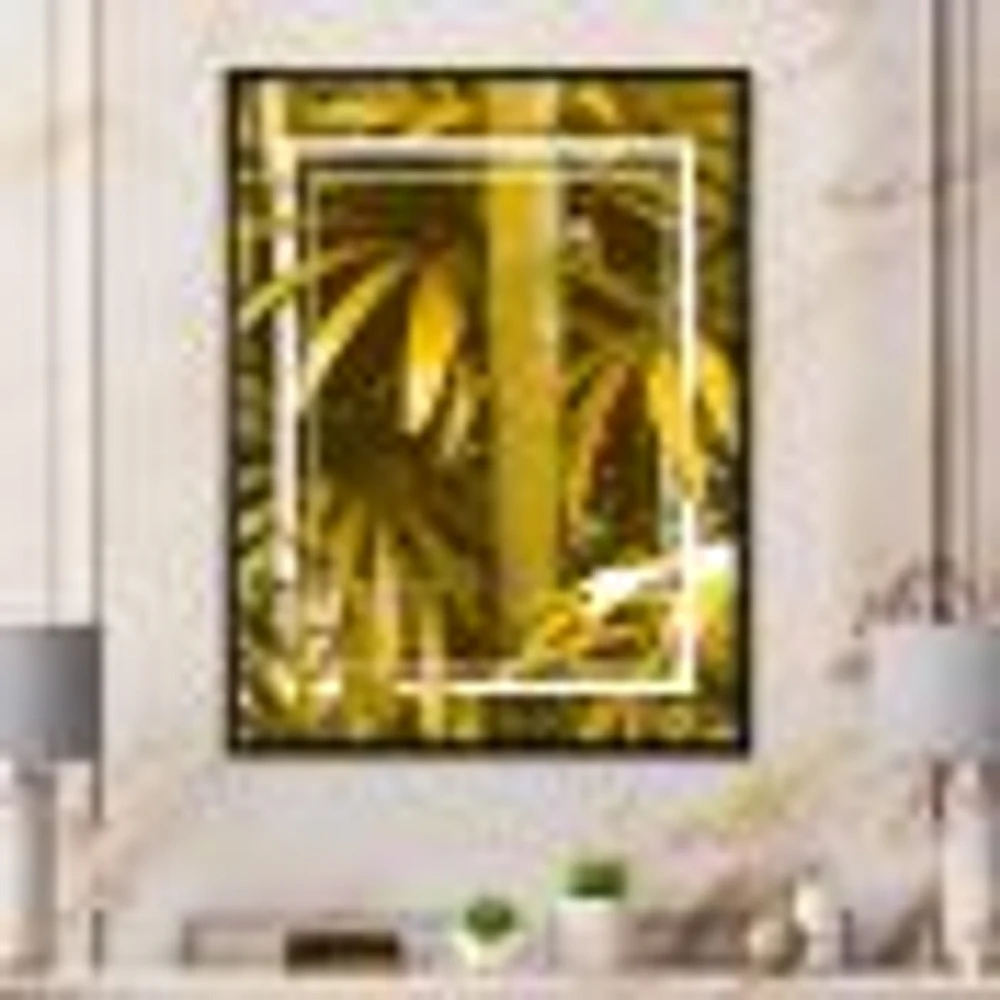 Yellow Bamboo and Tropical Leaves  Wall Art