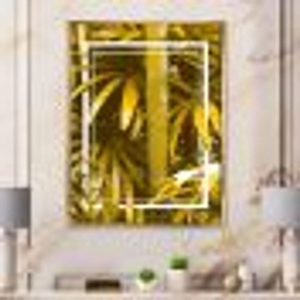 Yellow Bamboo and Tropical Leaves  Wall Art