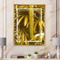 Yellow Bamboo and Tropical Leaves  Wall Art