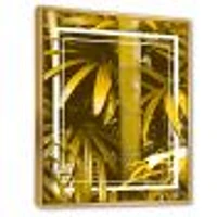 Yellow Bamboo and Tropical Leaves  Wall Art