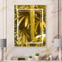 Yellow Bamboo and Tropical Leaves  Wall Art